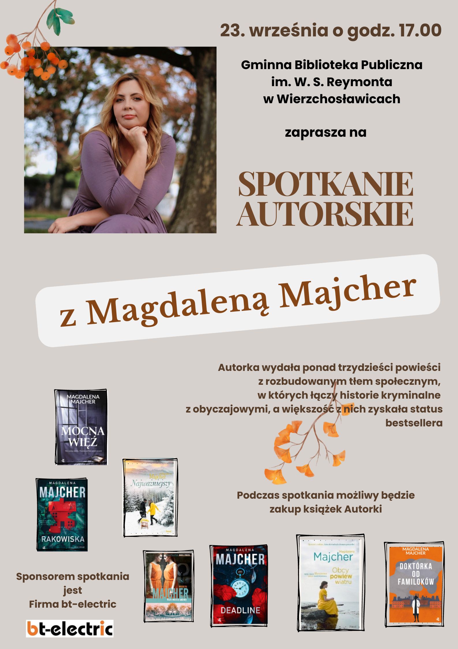 Spotkanie autorskie z Magdaleną Majcher